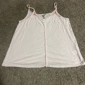 Gentle fawn Light Pink Braided Trim Camisole Tank Top size medium